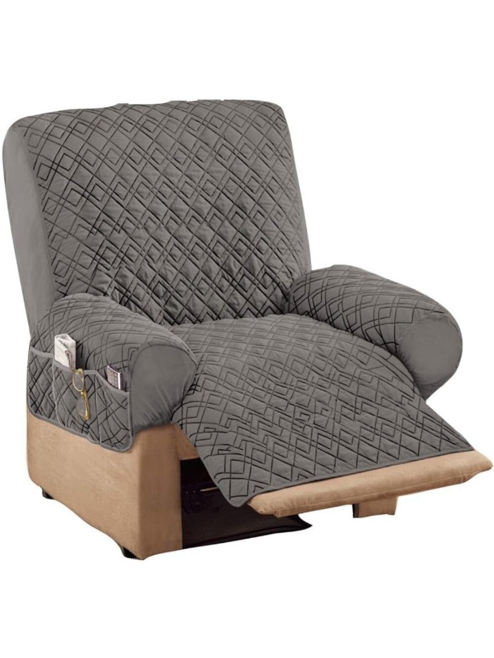 Diamond-Shape Quilted Stretch Recliner Cover | Soft, Durable, Easy Care